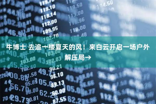牛博士 去追一缕夏天的风！来白云开启一场户外解压局→
